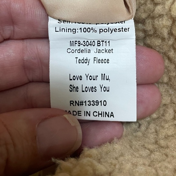 Show Me Your Mumu Cordelia Teddy Jacket Brown/Tan Size Small Warm Cozy Outdoors - Picture 4 of 8